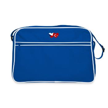 République tchèque Turquie Flag Heart - Sac Retro - bleu/blanc - Devant