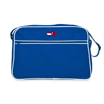 Cœur de drapeau de Taïwan - Sac Retro - bleu/blanc - Devant