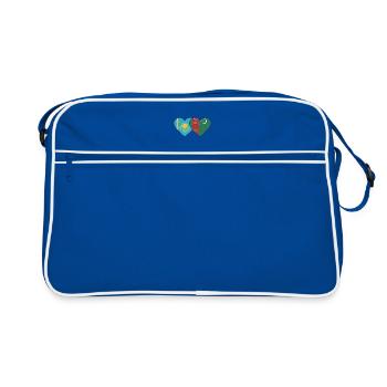 Kazakhstan Turkménistan Drapeau Coeur - Sac Retro - bleu/blanc - Devant