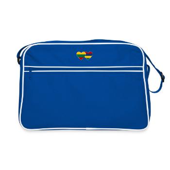Lithuania Mauritius Flag Heart - Retro Bag - blue/white - Front