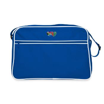 Afrique du Sud Turkménistan Flag Heart - Sac Retro - bleu/blanc - Devant