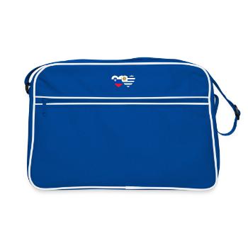 Slovénie Uruguay Drapeau du cœur - Sac Retro - bleu/blanc - Devant