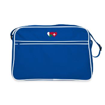 Madagascar Suisse Flag Coeur - Sac Retro - bleu/blanc - Devant