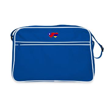 Taiwan Arménie drapeau coeur - Sac Retro - bleu/blanc - Devant