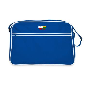 Poland Lithuania Flag Heart - Retro Bag - blue/white - Front