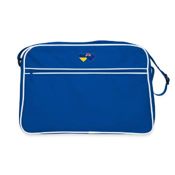 Drapeau de l’Ukraine Nouvelle-Zélande Cœur - Sac Retro - bleu/blanc - Devant