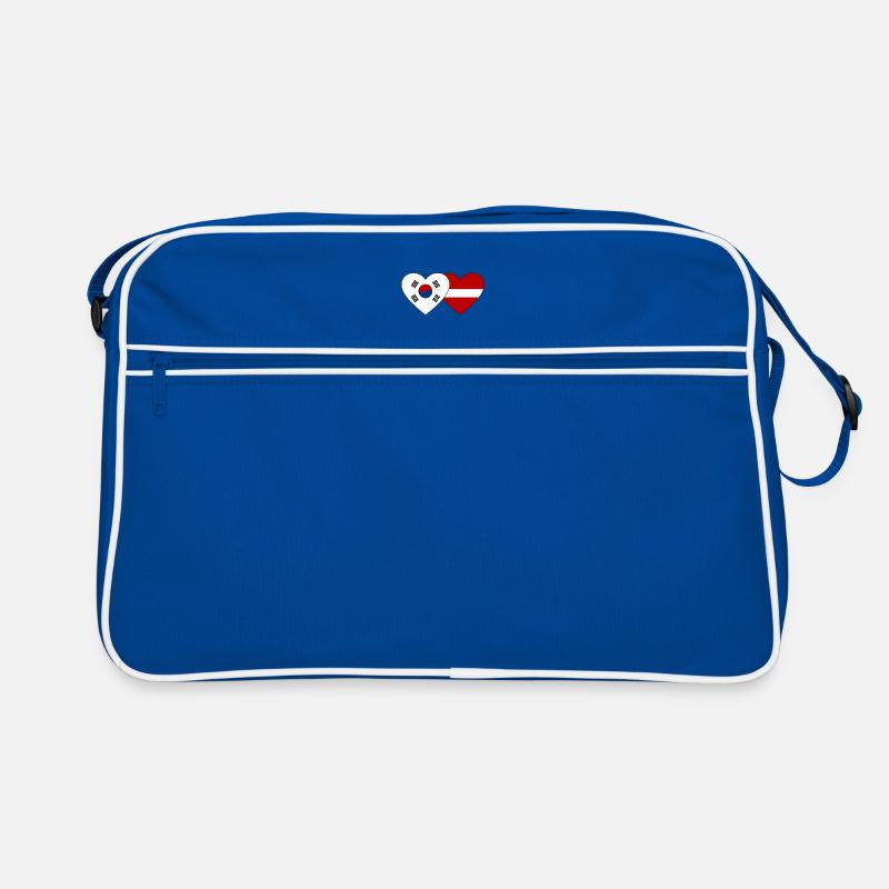 Corée du Sud Lettonie Drapeau Coeur Sac Retro