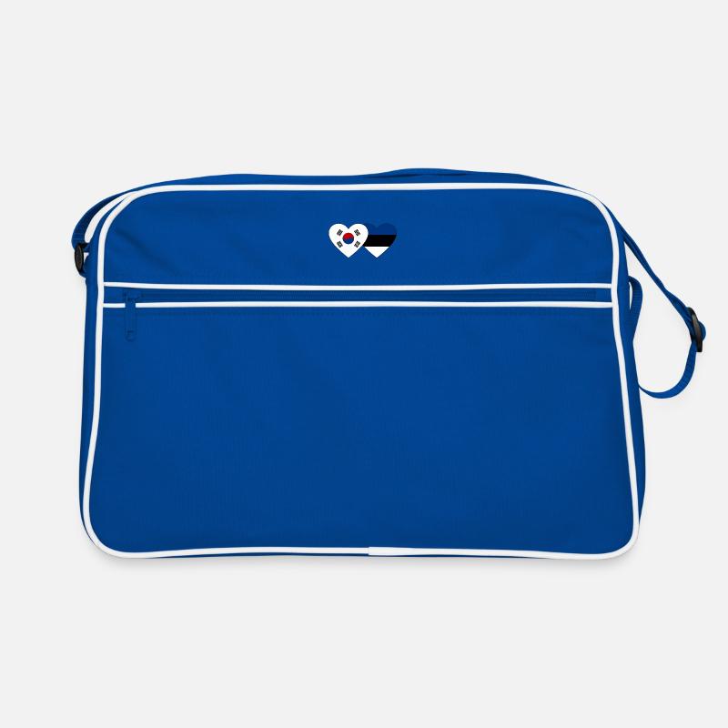 Corée du Sud Estonie Drapeau Coeur Sac Retro