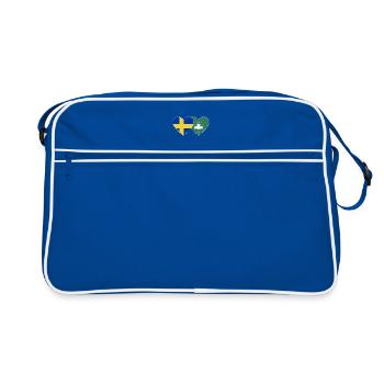 Schweden Macau Flagge Herz - Retro Tasche - Blau/Weiß - Vorne