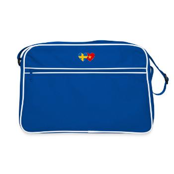 Suède Vietnam Drapeau Coeur - Sac Retro - bleu/blanc - Devant