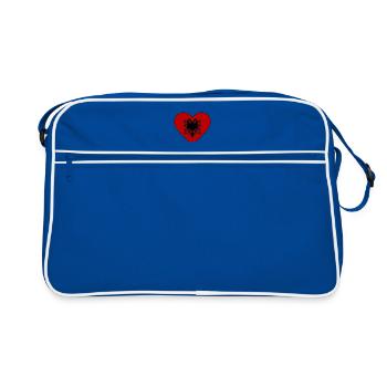 Cœur de drapeau de l’Albanie - Sac Retro - bleu/blanc - Devant