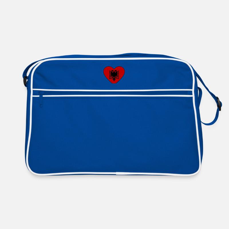 Cœur de drapeau de l’Albanie Sac Retro