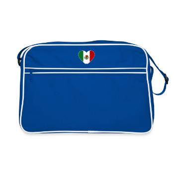 Mexico Flag Heart - Retro Bag - blue/white - Front