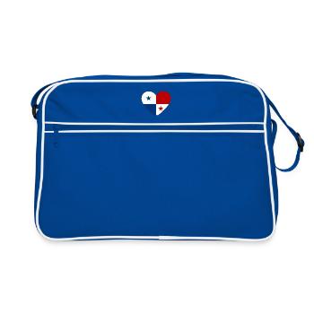 Panama Flag Heart - Retro Bag - blue/white - Front