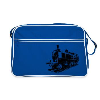 Locomotive à vapeur - Sac Retro - bleu/blanc - Devant