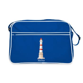 Malmö Old Lighthouse, Malmö Inre, Sweden - Retro Bag - blue/white - Front