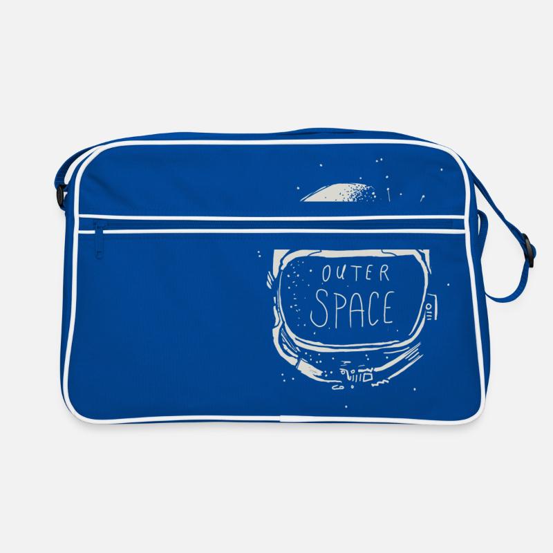 Outer Space - Retro Tasche - Blau/Weiß