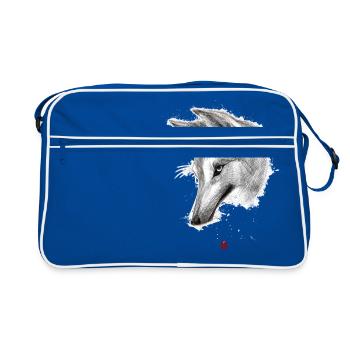 Sketchy Wolf - Retro Bag - blue/white - Front