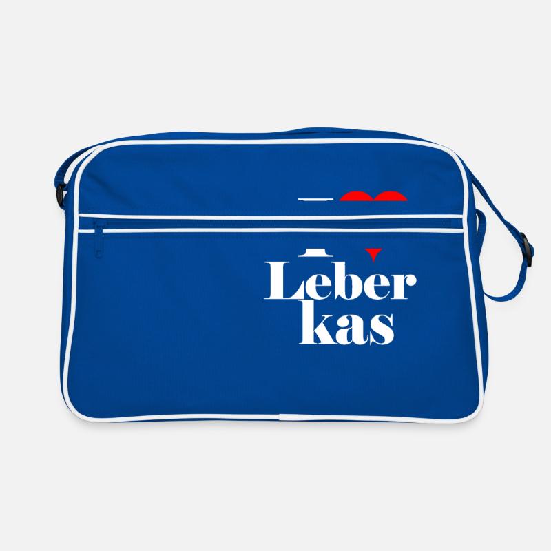 Leberkäse - Retro Tasche - Blau/Weiß