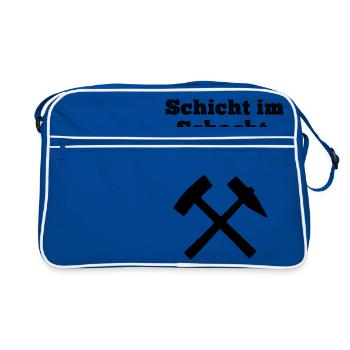 Glückauf Bergwerk Steiger Greeting Bergmann Zeche Pott - Retro Bag - blue/white - Front