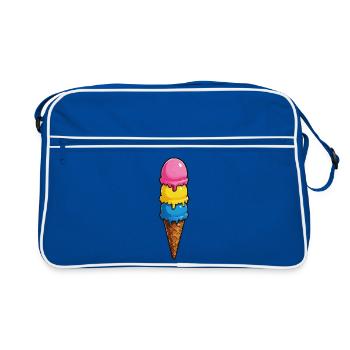 Dreifarbene Eiscreme Pyramide - Retro Bag - blue/white - Front