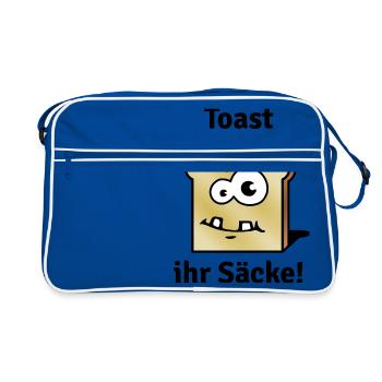 TOAST IHR SÄCKE! - Retro Tasche - Blau/Weiß - Vorne