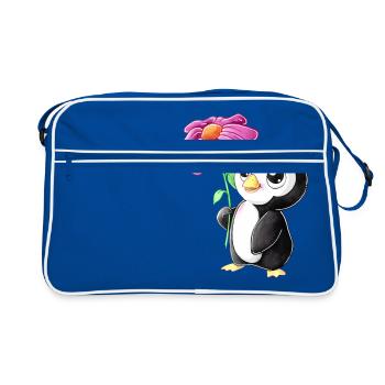 Pingouin de dessin animé mignon - Sac Retro - bleu/blanc - Devant