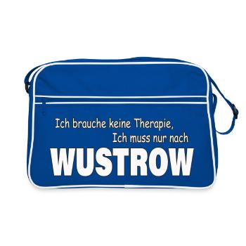 Therapie WUSTROW - Retro Tasche - Blau/Weiß - Vorne
