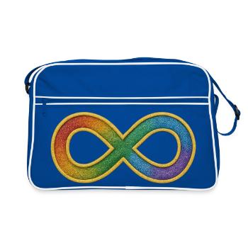 Rainbow infinity symbol for diversity - Retro Bag - blue/white - Front