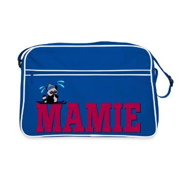 Oma Oma Skifahren - Retro Tasche - Blau/Weiß - Vorne