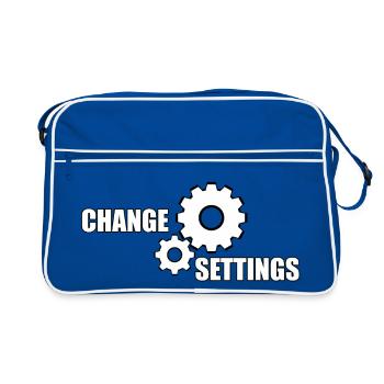 CHANGE SETTINGS - Retro Tasche - Blau/Weiß - Vorne
