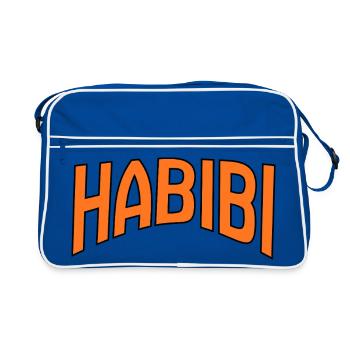 Imprimé de lettrage courbe Habibi - Sac Retro - bleu/blanc - Devant
