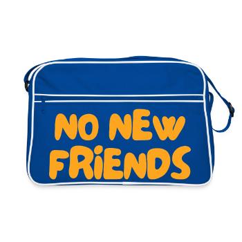 Keine neuen Freunde - Retro Tasche - Blau/Weiß - Vorne