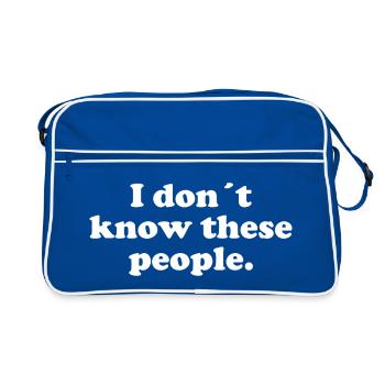 I don´t know these people - Retro Tasche - Blau/Weiß - Vorne
