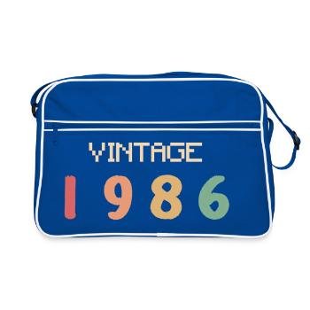 Aquarelle Vintage 40 Ans Quarantaine Fête 1986 - Sac Retro - bleu/blanc - Devant
