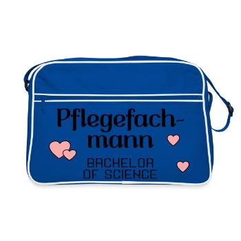 Pflegefachmann Studium Abschluss - Retro Tasche - Blau/Weiß - Vorne