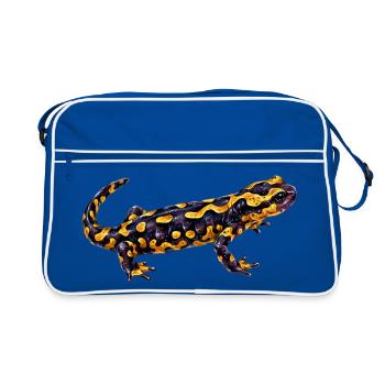 Leuchtender Flecken Salamander - Retro Tasche - Blau/Weiß - Vorne