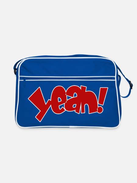 Yeah Cartoon Pop Design - Retro Tasche - Blau/Weiß