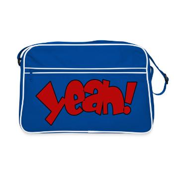 Yeah! Knallrot Ausdruck - Retro Tasche - Blau/Weiß - Vorne