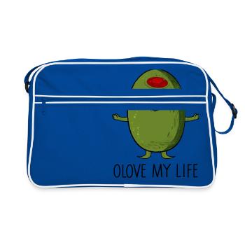 olive - Retro Bag - blue/white - Front