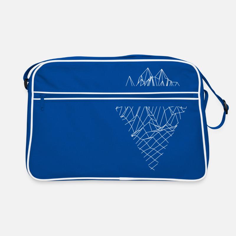 Berg Graphik Vector Sketch Style - Retro Tasche - Blau/Weiß
