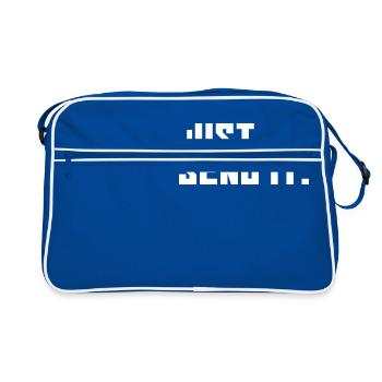 Just Send it Design, weiß - Retro Tasche - Blau/Weiß - Vorne