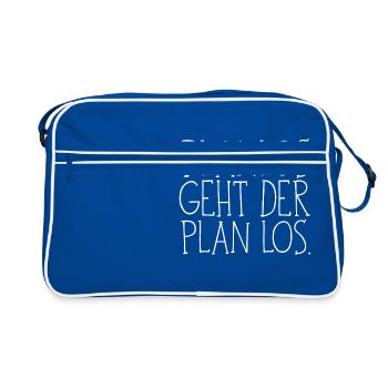 Planlos geht der Plan los - Retro Tasche - Blau/Weiß - Vorne