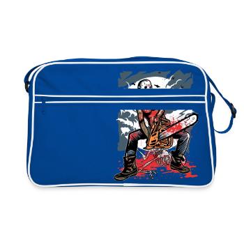 TRONCONNEUSE PSYCHO - Halloween cadeau Horreur - Sac Retro - bleu/blanc - Devant