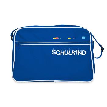 Schulkind - Retro Tasche - Blau/Weiß - Vorne