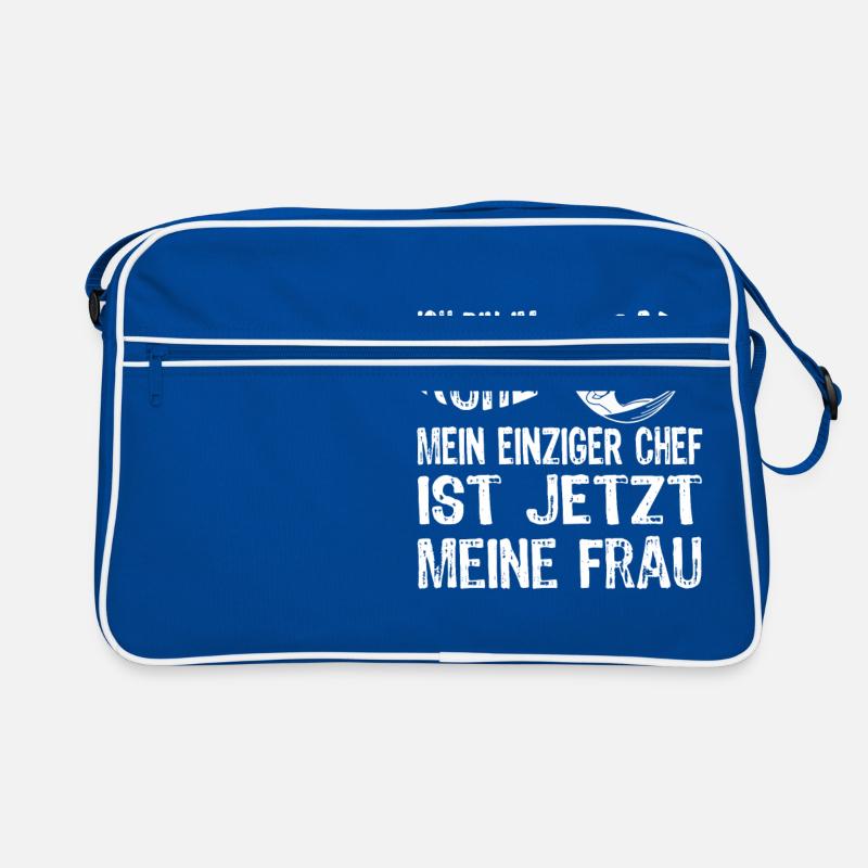 Ich bin im Ruhestand - Retro Tasche - Blau/Weiß
