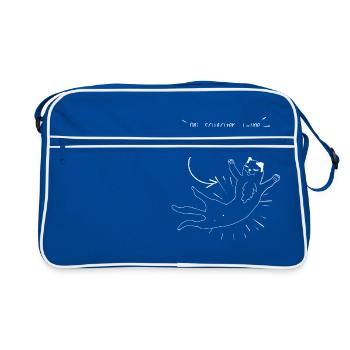 Mauvais chat de mauvaise humeur ici de placement cadeau - Sac Retro - bleu/blanc - Devant