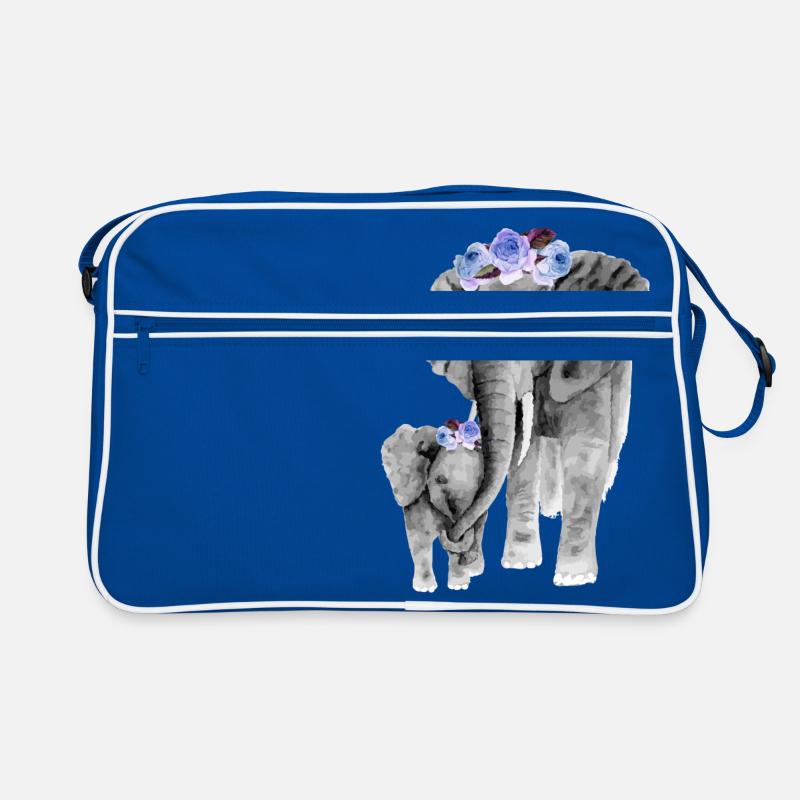 Mutter und Tochter Elefant Retro Tasche