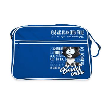 I'm Border Collie - Black FR - Retro Bag - blue/white - Front