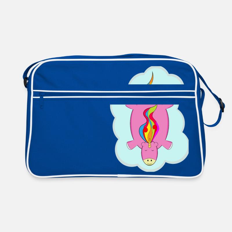 licorne - Sac Retro - bleu/blanc